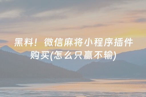 3分钟学会“微信雀神麻将怎么设置才赢（助赢神器通用版）