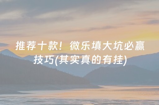 推荐十款！微乐填大坑必赢技巧(其实真的有挂)