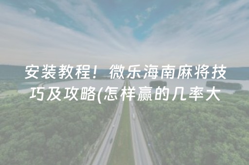 安装教程！微乐海南麻将技巧及攻略(怎样赢的几率大)