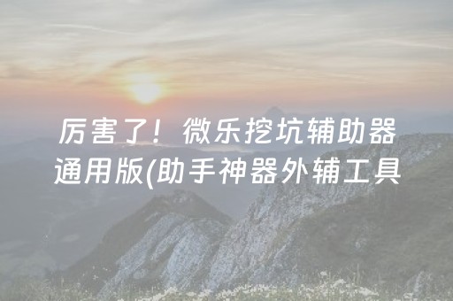 终于发现“普通家用麻将机免安装控牌神器（助赢神器通用版）