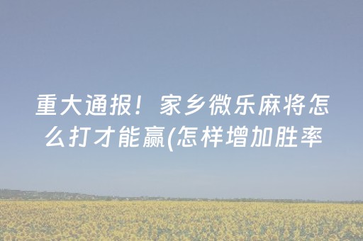 实测结果“可调输赢麻将机（专用辅牌神器免安装）