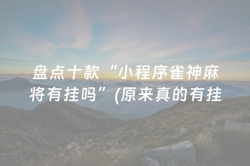 盘点十款“小程序雀神麻将有挂吗”(原来真的有挂)-抖音
