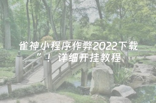 雀神小程序作弊2022下载”！详细开挂教程（确实真的有挂)-抖音