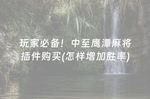 玩家必备！中至鹰潭麻将插件购买(怎样增加胜率)