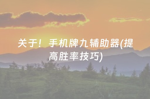 关于！手机牌九辅助器(提高胜率技巧)