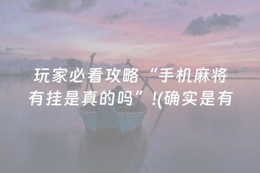 玩家必看攻略“手机麻将有挂是真的吗”!(确实是有挂)-抖音