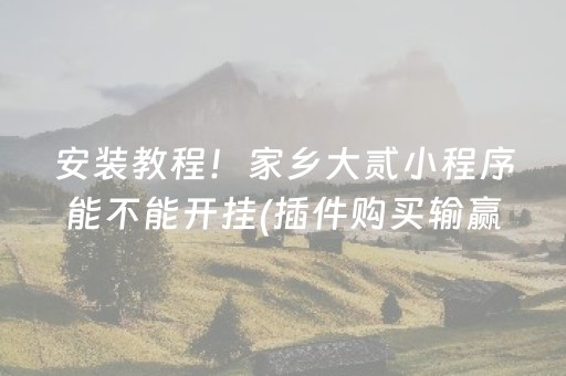 安装教程！家乡大贰小程序能不能开挂(插件购买输赢规律)