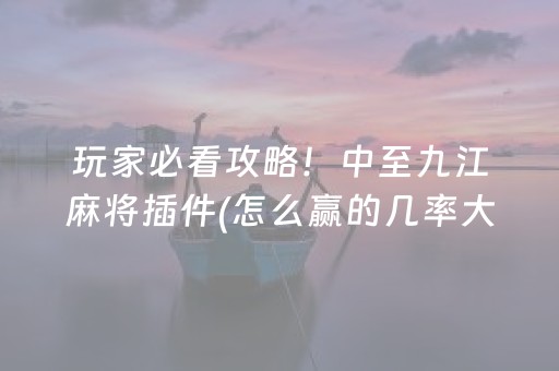 玩家必看攻略！中至九江麻将插件(怎么赢的几率大)
