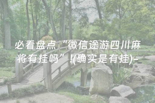必看盘点“微信途游四川麻将有挂吗”!(确实是有挂)-抖音