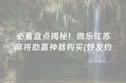 必看盘点揭秘！微乐江苏麻将助赢神器购买(好友约战老是输)