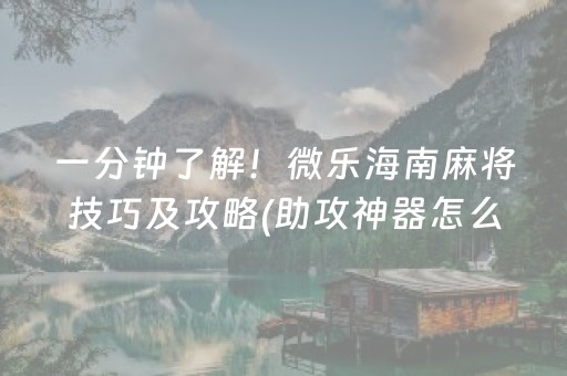 一分钟了解！微乐海南麻将技巧及攻略(助攻神器怎么才会赢)