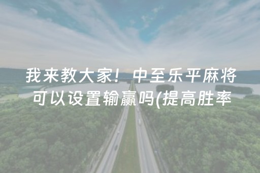 我来教大家！中至乐平麻将可以设置输赢吗(提高胜率技巧)