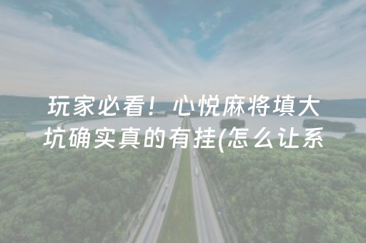 玩家必看！心悦麻将填大坑确实真的有挂(怎么让系统发好牌)