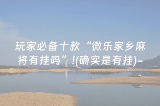 玩家必备十款“微乐家乡麻将有挂吗”!(确实是有挂)-抖音