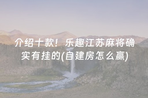 介绍十款！乐趣江苏麻将确实有挂的(自建房怎么赢)
