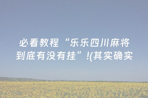 必看教程“乐乐四川麻将到底有没有挂”!(其实确实有挂)-抖音