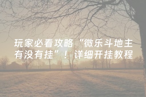 玩家必看攻略“微乐斗地主有没有挂”！详细开挂教程（确实真的有挂)-抖音