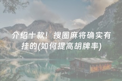 介绍十款！搜圈麻将确实有挂的(如何提高胡牌率)