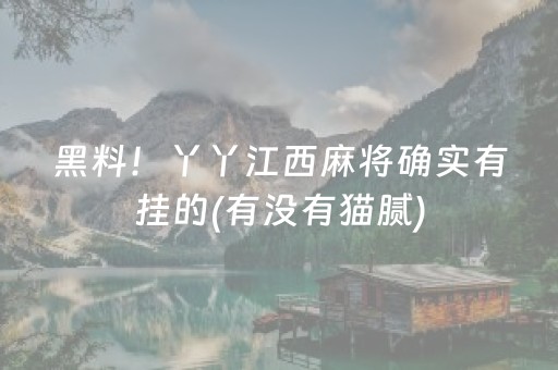 黑料！丫丫江西麻将确实有挂的(有没有猫腻)