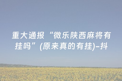 重大通报“微乐陕西麻将有挂吗”(原来真的有挂)-抖音