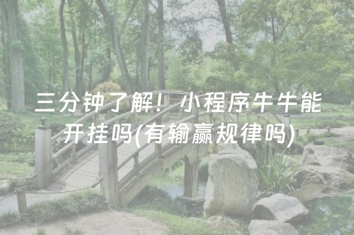 三分钟了解！小程序牛牛能开挂吗(有输赢规律吗)