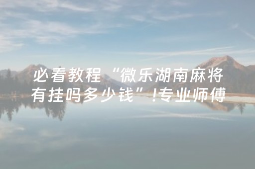 必看教程“微乐湖南麻将有挂吗多少钱”!专业师傅带你一起了解（详细教程）-抖音