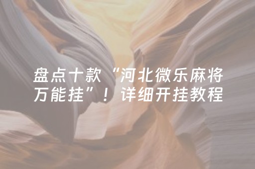 盘点十款“河北微乐麻将万能挂”！详细开挂教程（确实真的有挂)-抖音