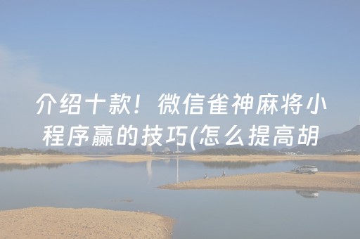 介绍十款！微信雀神麻将小程序赢的技巧(怎么提高胡牌率)