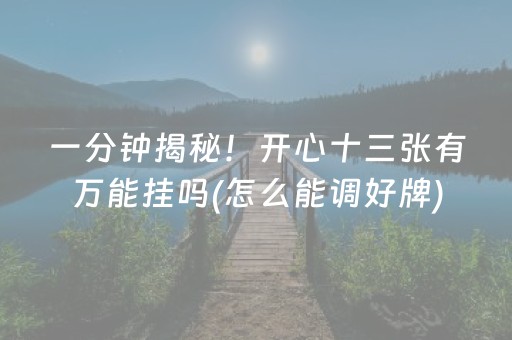 一分钟揭秘！开心十三张有万能挂吗(怎么能调好牌)