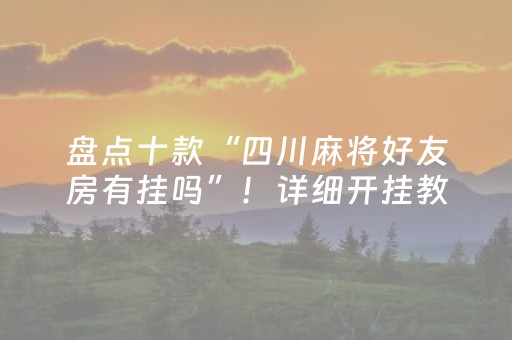 盘点十款“四川麻将好友房有挂吗”！详细开挂教程（确实真的有挂)-抖音