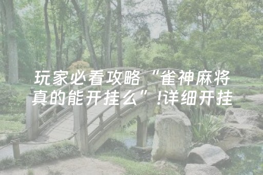 玩家必看攻略“雀神麻将真的能开挂么”!详细开挂教程-抖音