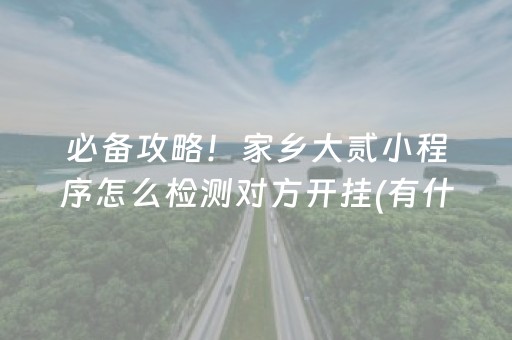 必备攻略！家乡大贰小程序怎么检测对方开挂(有什么赢的技巧)
