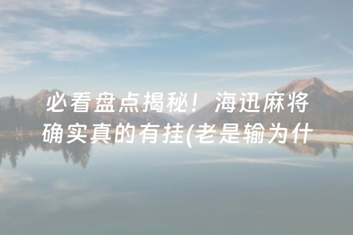 必看盘点揭秘！海迅麻将确实真的有挂(老是输为什么)