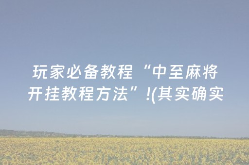 玩家必备教程“中至麻将开挂教程方法”!(其实确实有挂)-抖音