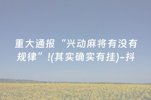 重大通报“兴动麻将有没有规律”!(其实确实有挂)-抖音