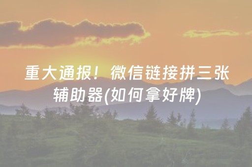 玩家必看攻略“微乐吉林麻将插件（助赢神器通用版）