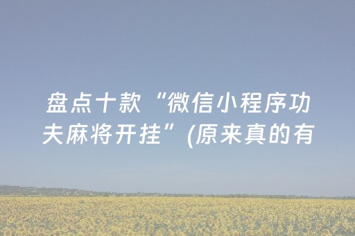 盘点十款“微信小程序功夫麻将开挂”(原来真的有挂)-抖音