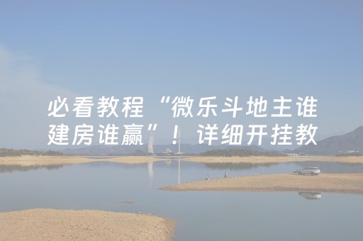 必看教程“微乐斗地主谁建房谁赢”！详细开挂教程（确实真的有挂)-抖音