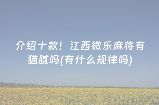 介绍十款！江西微乐麻将有猫腻吗(有什么规律吗)