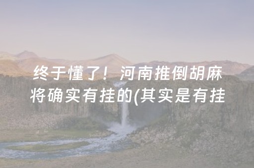 终于懂了！河南推倒胡麻将确实有挂的(其实是有挂确实有挂)