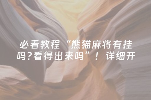 必看教程“熊猫麻将有挂吗?看得出来吗”！详细开挂教程（确实真的有挂)-抖音