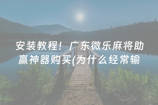 安装教程！广东微乐麻将助赢神器购买(为什么经常输)