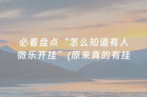 必看盘点“怎么知道有人微乐开挂”(原来真的有挂)-抖音