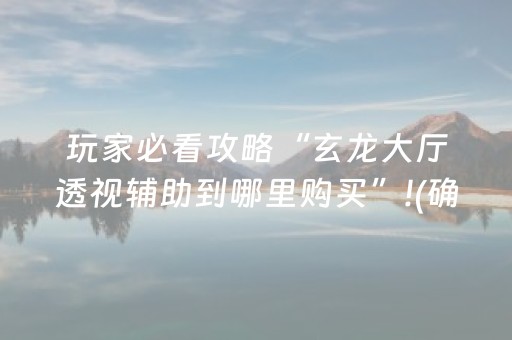 玩家必看攻略“玄龙大厅透视辅助到哪里购买”!(确实是有挂)-抖音