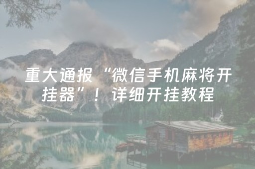 重大通报“微信手机麻将开挂器”！详细开挂教程（确实真的有挂)-抖音