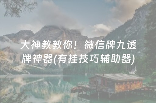 大神教教你！微信牌九透牌神器(有挂技巧辅助器)