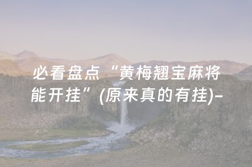 必看盘点“黄梅翘宝麻将能开挂”(原来真的有挂)-抖音