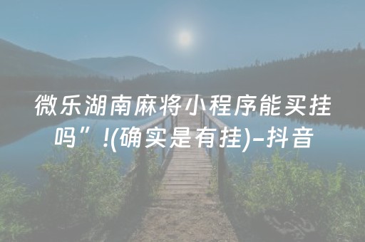 微乐湖南麻将小程序能买挂吗”!(确实是有挂)-抖音