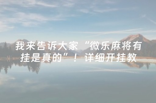 我来告诉大家“微乐麻将有挂是真的”！详细开挂教程（确实真的有挂)-抖音