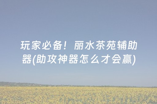 玩家必备！丽水茶苑辅助器(助攻神器怎么才会赢)
